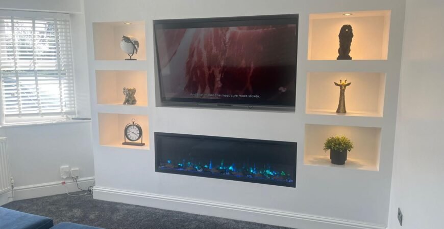 Bespoke Media Wall with Electric Fireplace
